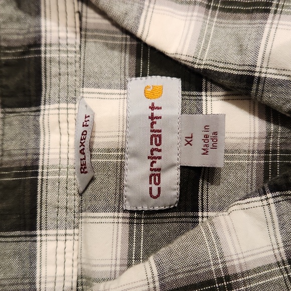 EUC Carhartt Relaxed Fit Men's sz XL Plaid Button Down Shirt - Picture 3 of 5